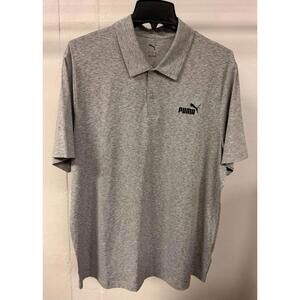 PUMA Heathered Golf Polo Shirt Short Sleeve XL Light Gray Heather New